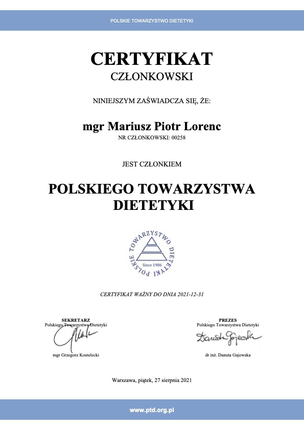 certyfikat czlonkowski